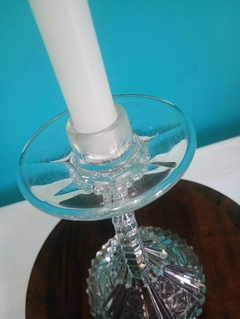 Antigo Castiçal / Porta Vela em demicristal - Achados e Encantos