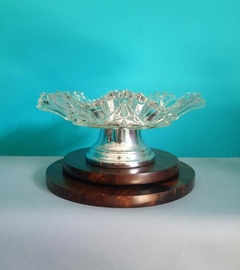 Antiga Floreira / centro de mesa em vidro e metal - comprar online