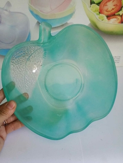 Conjunto de tigela / saladeira e bowls em vidro Satine em forma de maçã - Indonésia