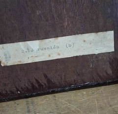 Antiga placa de parede / quadro em Madeira e cerâmica Representando Jerusalém na internet