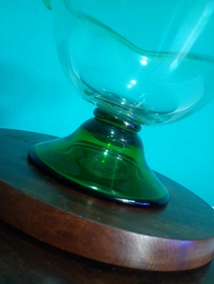 Delicada Fruteira / Centro de Mesa em Vidro Verde na internet