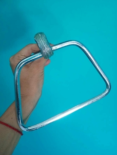 Antigo porta toalha em bronze com banho cromado - loja online