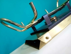 Antigo réchaud com fogareiro em metal - Preto e dourado na internet