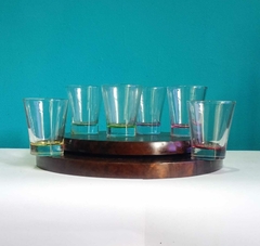 Jogo de 6 copos em vidro para shots Coloridos - Achados e Encantos