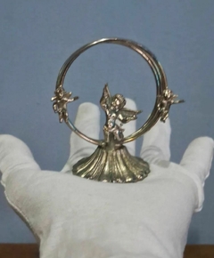 Antigo Porta Guardanapo Circular Espessurado a Prata Anjinho - loja online