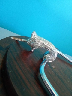 Imagem do Antigo porta toalha em bronze com banho cromado