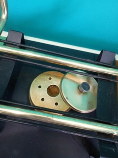 Antigo réchaud com fogareiro em metal - Preto e dourado - loja online