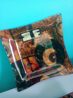 Imagem do Par de pratos decorativos em vidro - Artglass