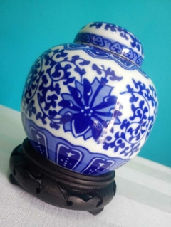 Antigo potiche / vaso com tampa em porcelana chinesa - loja online