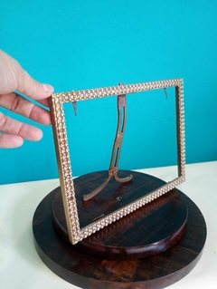 Imagem do Antigo Porta Retrato Retangular em Bronze