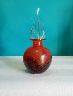 FLACON DE PARFUM - perfumeiro vazio em vidro tonalidade vermelha alanrajada - Glass Studio