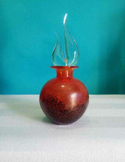 FLACON DE PARFUM - perfumeiro vazio em vidro tonalidade vermelha alanrajada - Glass Studio