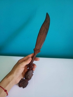 Antiga e belíssima faça decorativa em jacarandá - Mulher africana - comprar online