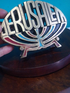 Antigo porta guardanapo em bronze temático - Jerusalém - Achados e Encantos