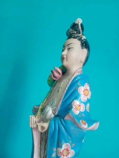 Antiga e linda Escultura Gueixa Porcelana policromada - comprar online