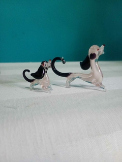 Esculturas de cachorros em vidro estilo murano - Achados e Encantos