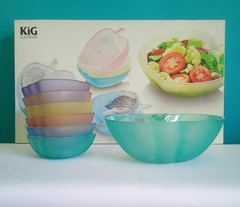 Conjunto de tigela / saladeira e bowls em vidro Satine em forma de maçã - Indonésia - comprar online