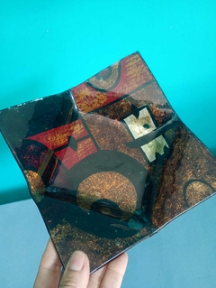 Par de pratos decorativos em vidro - Artglass - loja online