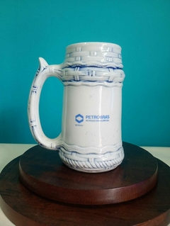 Antiga caneca em cerâmica comemorativa Petrobrás - Serarj - Achados e Encantos