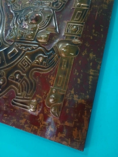 Antigo quadro com Divindade Inca - Bolívia Condor Em cobre - Achados e Encantos