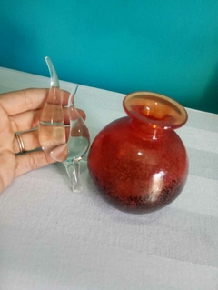 FLACON DE PARFUM - perfumeiro vazio em vidro tonalidade vermelha alanrajada - Glass Studio - comprar online