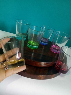 Jogo de 6 copos em vidro para shots Coloridos