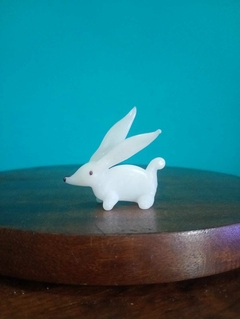 Escultura de coelho em vidro estilo murano - loja online