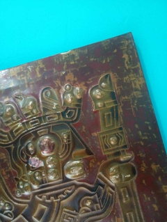 Antigo quadro com Divindade Inca - Bolívia Condor Em cobre