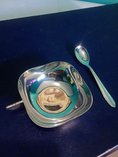 Imagem do Antigo estojo com taças e colheres para sobremesa - prata Eberle