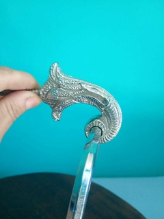 Antigo porta toalha em bronze com banho cromado - comprar online