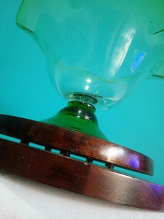 Delicada Fruteira / Centro de Mesa em Vidro Verde - loja online