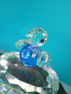 Belíssimo pássaro em cristal azul - Achados e Encantos