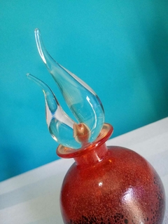 FLACON DE PARFUM - perfumeiro vazio em vidro tonalidade vermelha alanrajada - Glass Studio - loja online