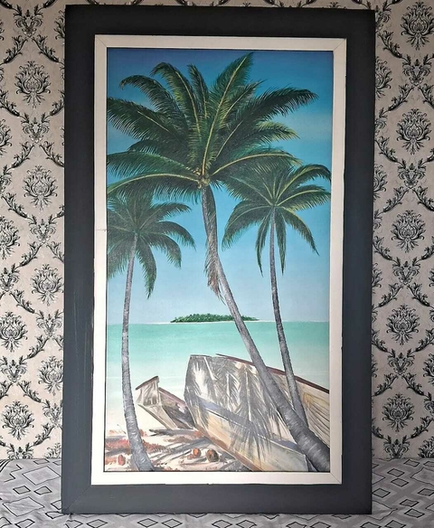 Imponente Tela s/ Oléo 1,50m "águas da Praia de Carneiros"