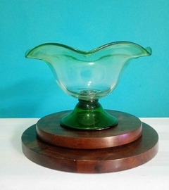 Delicada Fruteira / Centro de Mesa em Vidro Verde - Achados e Encantos