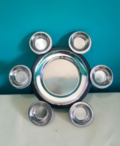 Antiga e linda petisqueira giratória em aço - comprar online