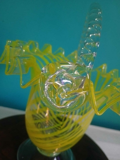 Graciosa e Rara Cesta / Centro de Mesa Murano amarelo limão - loja online