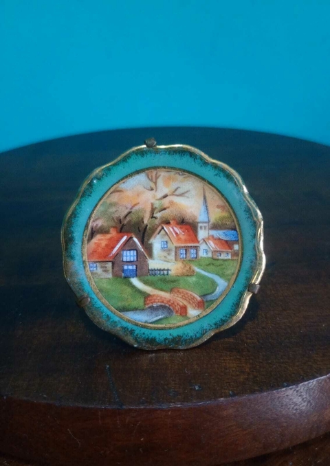 Antigo prato decorativo miniatura em porcelana Limoges