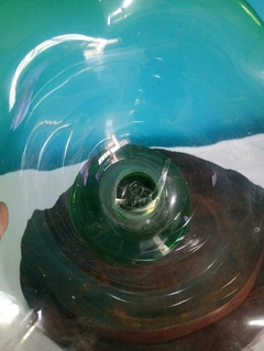 Delicada Fruteira / Centro de Mesa em Vidro Verde na internet