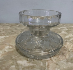 centro de mesa/ floreira em vidro com folhas de parreira