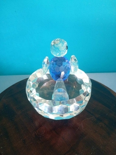 Belíssimo pássaro em cristal azul