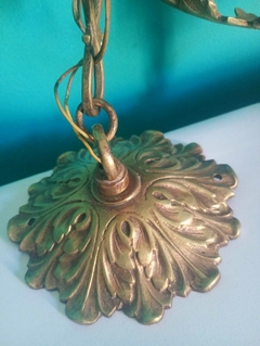 Antiga luminária de teto / lustre pendente em bronze Floral na internet