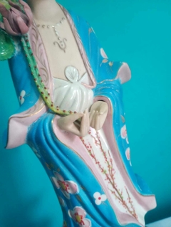 Antiga e linda Escultura Gueixa Porcelana policromada - comprar online
