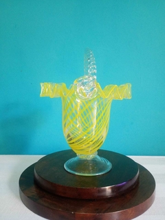 Imagem do Graciosa e Rara Cesta / Centro de Mesa Murano amarelo limão