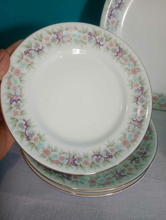 Antigo conjunto para sobremesa com sete (7) itens: 1 prato de bolo e 6 pratos porcelana Schmidt - loja online