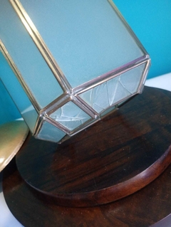 Antiga luminária de teto / lustre em metal e vidro Satine - Achados e Encantos