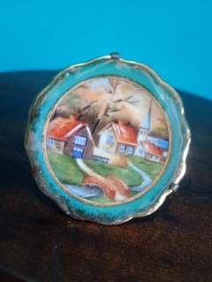 Antigo prato decorativo miniatura em porcelana Limoges - Achados e Encantos