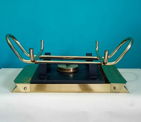 Antigo réchaud com fogareiro em metal - Preto e dourado - comprar online