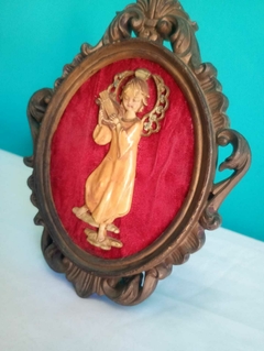 Antigo e delicado quadro com anjinho estilo barroco - Itália - comprar online