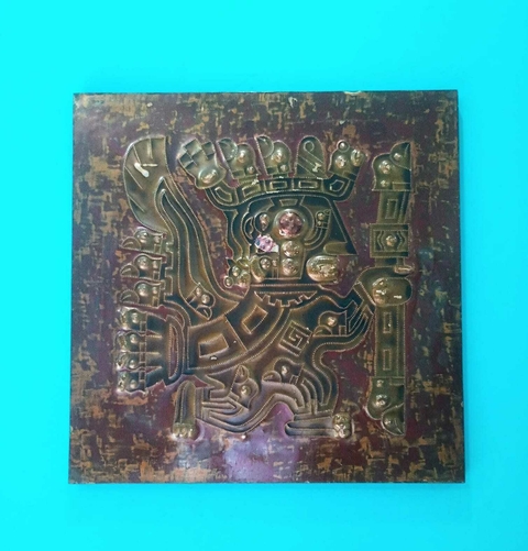 Antigo quadro com Divindade Inca - Bolívia Condor Em cobre - comprar online